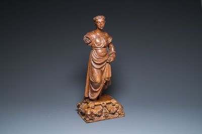 A carved oak sculpture of St. John of Calvary, Flanders, 16th C.
