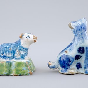 A cat and a sheep in polychrome Dutch Delftware, 18th C. — 照片 4