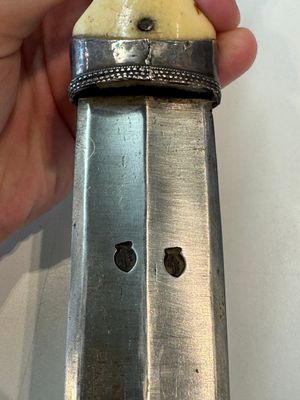 A Caucasian walrus bone-hilted kindjal with niello silver mounts, 19th C. — 照片 11