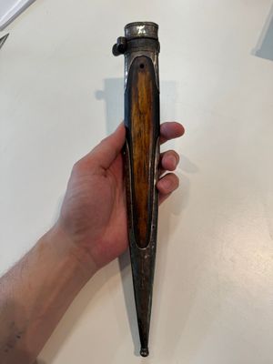 A Caucasian walrus bone-hilted kindjal with niello silver mounts, 19th C. — 照片 16