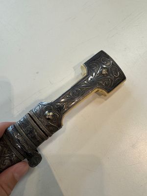 A Caucasian walrus bone-hilted kindjal with niello silver mounts, 19th C. — 照片 2
