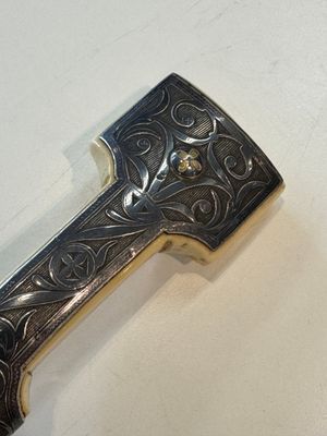 A Caucasian walrus bone-hilted kindjal with niello silver mounts, 19th C. — 照片 4