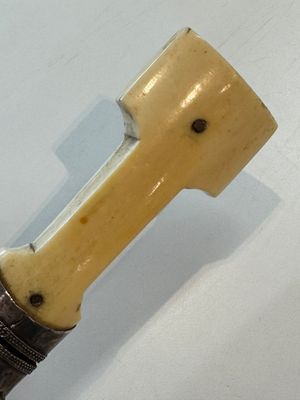 A Caucasian walrus bone-hilted kindjal with niello silver mounts, 19th C. — 照片 6