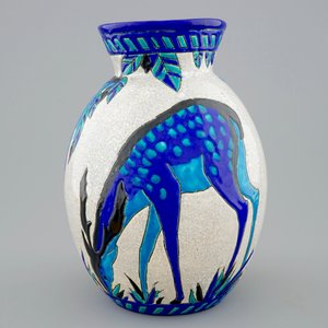 A Charles Catteau crackle glazed vase with deers for Boch Kéramis, 1st half 20th C. — photo 2