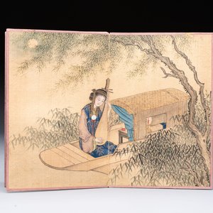A Chinese album: 'Yuci Jingxinzhai Renwuce 御賜靜心齋人物冊', ink and colour on silk, Qianlong seal mark and of the period — 照片 4