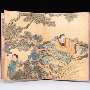 A Chinese album: 'Yuci Jingxinzhai Renwuce 御賜靜心齋人物冊', ink and colour on silk, Qianlong seal mark and of the period — 照片 8
