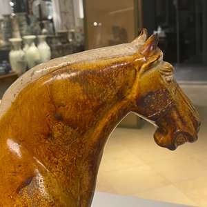 A Chinese amber- and cream-glazed pottery model of a horse, Tang — photo 21
