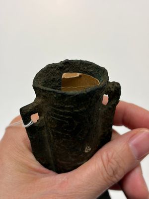 A Chinese archaic bronze fitting and a spearhead, Western Zhou — photo 8