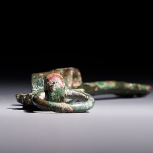 A Chinese archaic bronze fitting and a spearhead, Western Zhou — photo 12