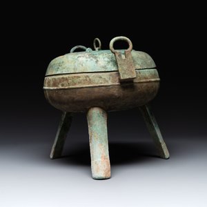 A Chinese archaic bronze tripod food vessel, 'ding 鼎', Eastern Han — 照片 4