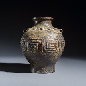 A Chinese archaistic bronze vase with taotie handles — photo 2