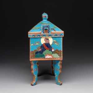 A Chinese archaistic enamelled copper 'elephant' censer with cover and a cloisonné 'Luohan' censer with cover, 20th C. — 照片 11