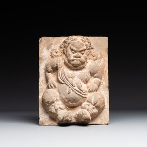 A Chinese architectural pottery tile of a 'non-Han' figure, Song/Jin — photo 1