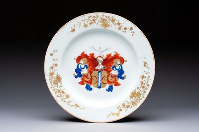 A Chinese armorial dish with the arms of Valckenier of Amsterdam for the Dutch market, Qianlong, ca. 1735–40