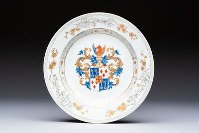 A Chinese armorial plate with the arms of Van Reverhorst for the Dutch market, Qianlong, ca. 1743-45