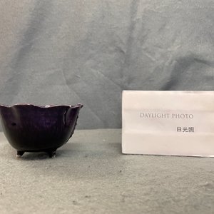 A Chinese aubergine- and turquoise-glazed 'lotus' trick cup, Kangxi — 照片 9