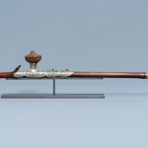 A Chinese bamboo, jadeite and Yixing stoneware opium pipe, 19th C. — 照片 2