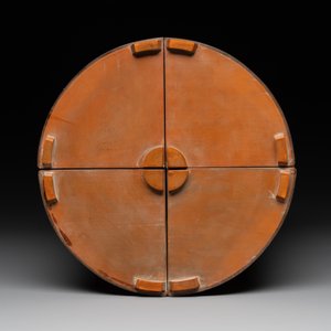 A Chinese bamboo veneered wooden cabinet of curiosities with flower scroll design, 18/19th C. — photo 9