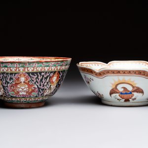 A Chinese Bencharong bowl for the Thai market and an export bowl for the American market, 19th C. — photo 2