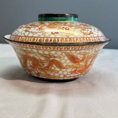 A Chinese Bencharong 'Dragons' bowl and cover for the Thai market — photo 2
