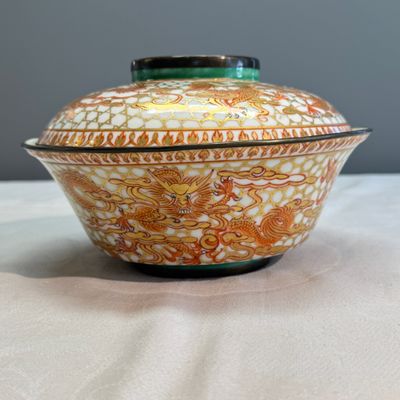 A Chinese Bencharong 'Dragons' bowl and cover for the Thai market — photo 5