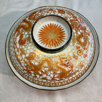 A Chinese Bencharong 'Dragons' bowl and cover for the Thai market — photo 7