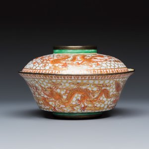 A Chinese Bencharong 'Dragons' bowl and cover for the Thai market — photo 3