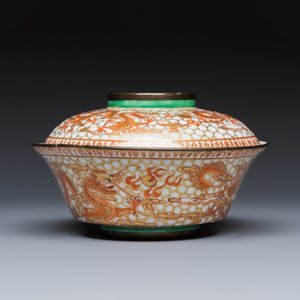 A Chinese Bencharong 'Dragons' bowl and cover for the Thai market — photo 5