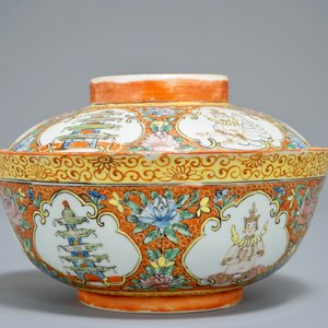 A Chinese Bencharong-style bowl and cover for the Thai market, 19th C. — photo 3