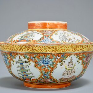A Chinese Bencharong-style bowl and cover for the Thai market, 19th C. — photo 5