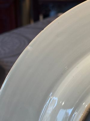 A Chinese bianco sopra bianco Belgian market armorial dish and a famille rose Dutch market armorial plate, Qianlong — foto 33