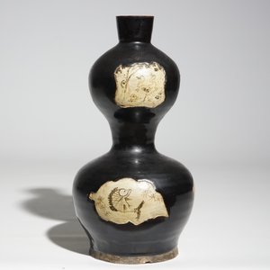 A Chinese black-glazed cizhou double gourd vase, Yuan or Ming — 照片 3