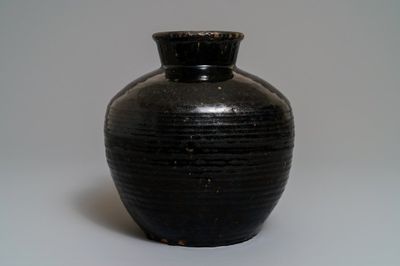 A Chinese black-glazed stoneware jar, Song