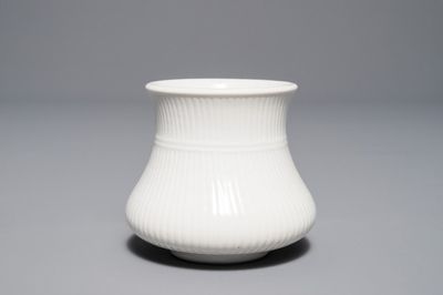 A Chinese blanc de Chine brush pot, Kangxi