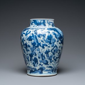 A Chinese blue and white '100 boys' vase, Kangxi — photo 4