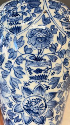 A Chinese blue and white five-piece garniture with floral design — photo 22