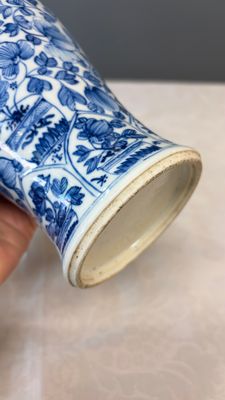 A Chinese blue and white five-piece garniture with floral design — photo 26