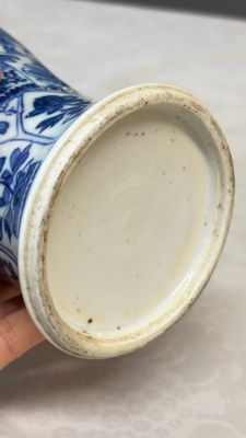 A Chinese blue and white five-piece garniture with floral design — photo 50