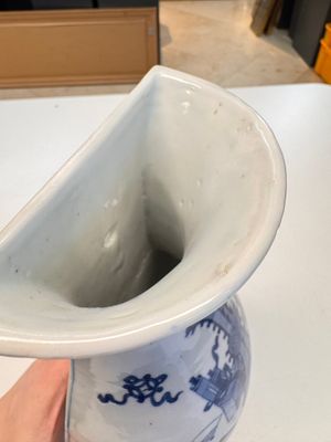 A Chinese blue and white 'Antiquities' wall vase, Kangxi — photo 19