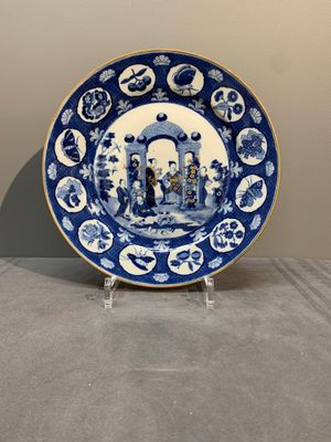 A Chinese blue and white 'arbour' dish after Cornelis Pronk, Qianlong — photo 1