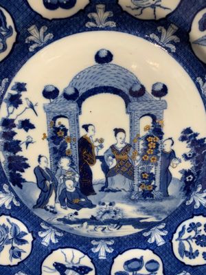 A Chinese blue and white 'arbour' dish after Cornelis Pronk, Qianlong — photo 2