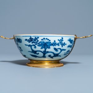 A Chinese blue and white Augsburg gilt-mounted bowl, ex- coll. August the Strong, Kangxi — photo 2