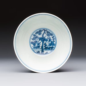 A Chinese blue and white 'Ba Xian Zhu Shou 八仙祝壽' bowl, Wanli mark and of the period — foto 6