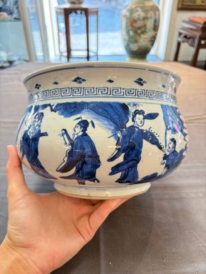 A Chinese blue and white 'Ba Xian Zhu Shou 八仙祝壽' censer, Kangxi — 照片 7