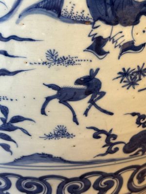 A Chinese blue and white 'Ba Xian Zhu Shou 八仙祝壽' jar, Wanli mark and possibly of the period — photo 12