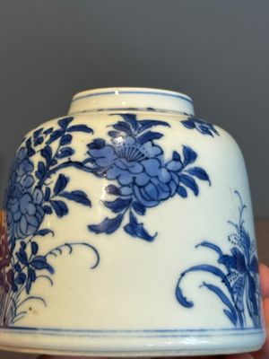 A Chinese blue and white bell-shaped water pot with birds among flowering branches, Kangxi — photo 11