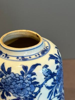 A Chinese blue and white bell-shaped water pot with birds among flowering branches, Kangxi — photo 7
