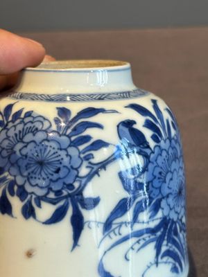 A Chinese blue and white bell-shaped water pot with birds among flowering branches, Kangxi — photo 16