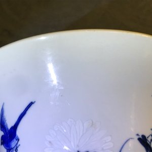 A Chinese blue and white 'bianco sopra bianco' yenyen vase with birds among flowers, Kangxi — 照片 10