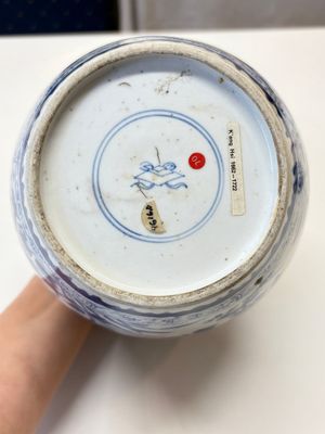 A Chinese blue and white 'birds among flowers' vase and cover, Kangxi — photo 7